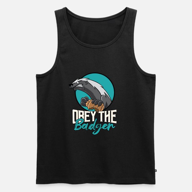 Gehorche Dem Dachs - Männer Premium Bio Tank Top - Schwarz