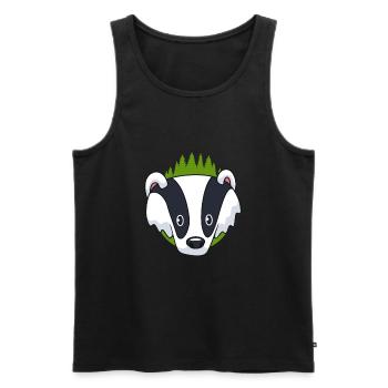 Roof - Men's Premium Organic Tank Top - black - Front - AI Model Male 178 light (178cm)