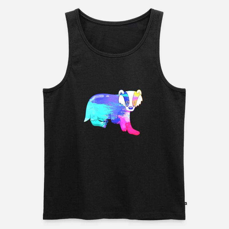 Dachs Farbenfroh - Männer Premium Bio Tank Top - Schwarz