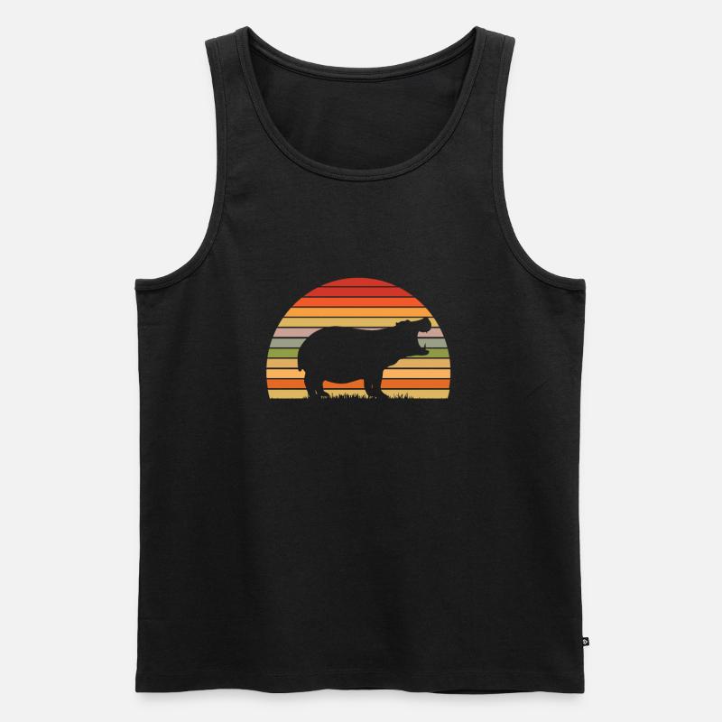 Flusspferd - Männer Premium Bio Tank Top - Schwarz