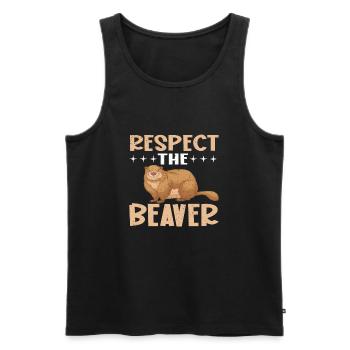 Respecte le castor - Débardeur bio Premium Homme - noir - Devant - Michal (187cm)