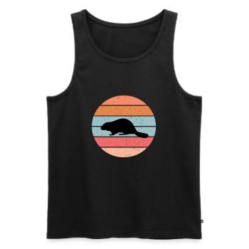 Biber - Männer Premium Bio Tank Top - Schwarz - Vorne - Michal (187cm)