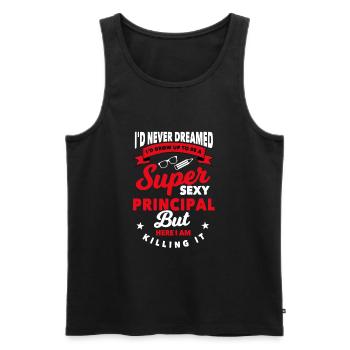 Schulleiter Geschenk - Männer Premium Bio Tank Top - Schwarz - Vorne - Michal (187cm)