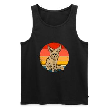 Fennek - Männer Premium Bio Tank Top - Schwarz - Vorne - AI Model Male 178 light (178cm)