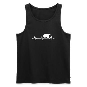 Wombat Battement de coeur - Débardeur bio Premium Homme - noir - Devant - Michal (187cm)