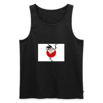 Crane Japan - Men's Premium Organic Tank Top - black - Front - Michal (187cm)
