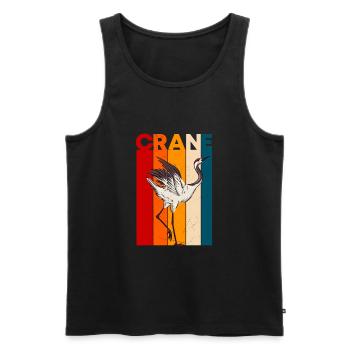 Kranich - Männer Premium Bio Tank Top - Schwarz - Vorne - AI Model Male 178 light (178cm)