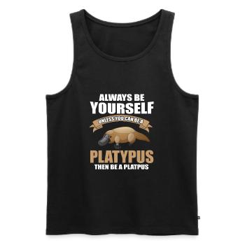 Beaked animal saying - Men's Premium Organic Tank Top - black - Front - Michal (187cm)