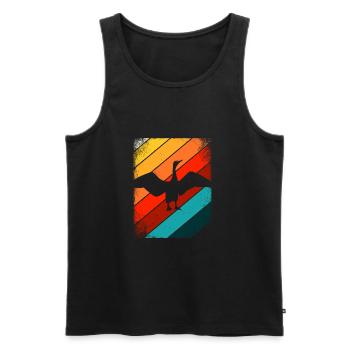 Kormoran Retro Silhouette - Männer Premium Bio Tank Top - Schwarz - Vorne - Michal (187cm)