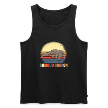 Komodowaran - Männer Premium Bio Tank Top - Schwarz - Vorne - AI Model Male 178 light (178cm)