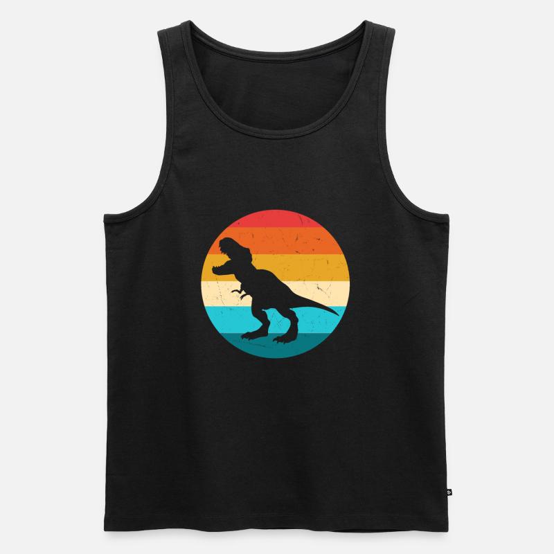 T-Rex - Männer Premium Bio Tank Top - Schwarz