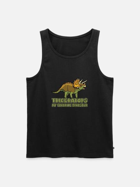 Triceratops Favorite Dinosaur - Men's Premium Organic Tank Top - black