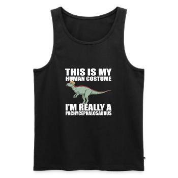 Pachycephalosaurus Halloween Kostüm - Männer Premium Bio Tank Top - Schwarz - Vorne - Michal (187cm)
