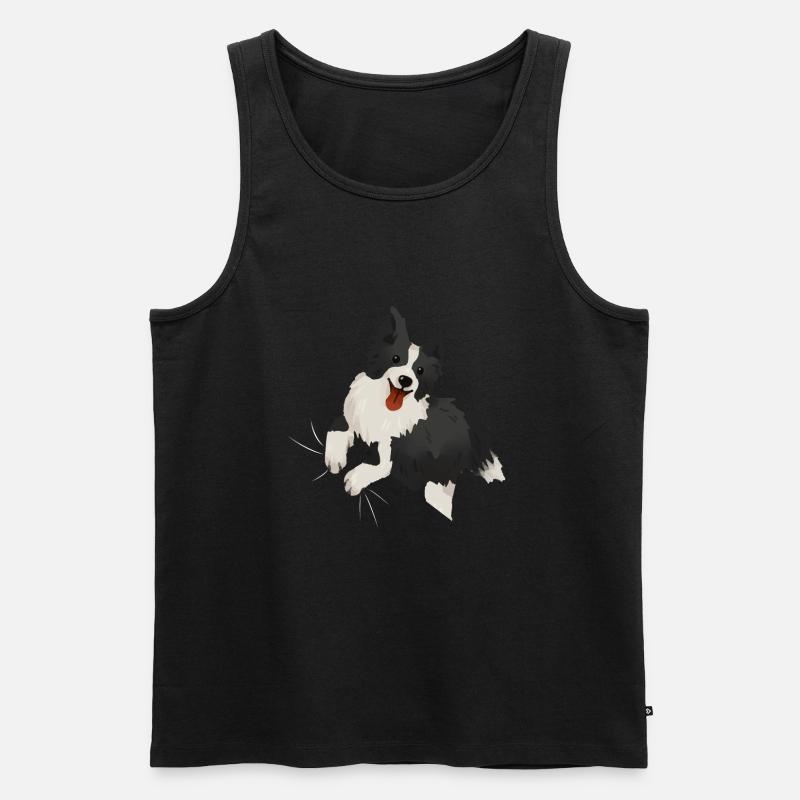 Border Collie - Männer Premium Bio Tank Top - Schwarz
