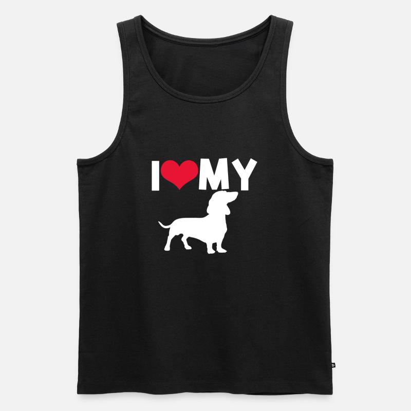 Dackel Liebe - Männer Premium Bio Tank Top - Schwarz