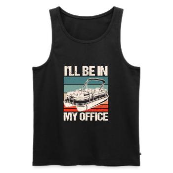 Pontoon Boat - Men's Premium Organic Tank Top - black - Front - Michal (187cm)