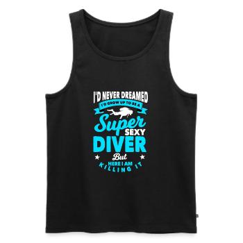 Diver - Men's Premium Organic Tank Top - black - Front - AI Model Male 178 light (178cm)