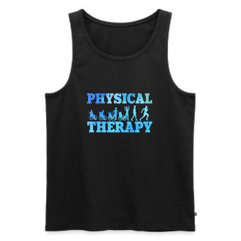 Physiothérapie - Débardeur bio Premium Homme - noir - Devant - Michal (187cm)