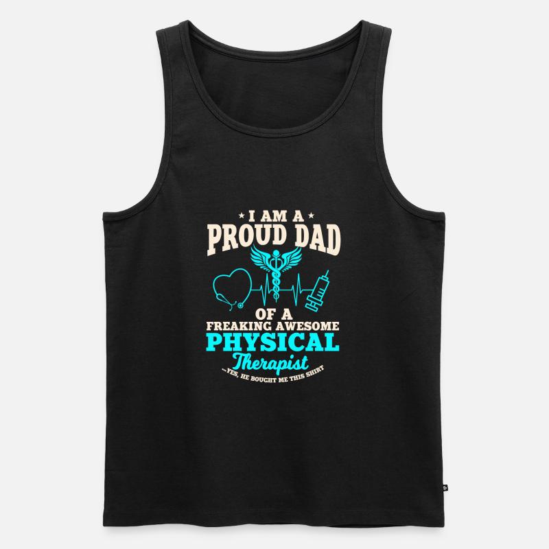 Papa eines Physiotherapeuten - Männer Premium Bio Tank Top - Schwarz