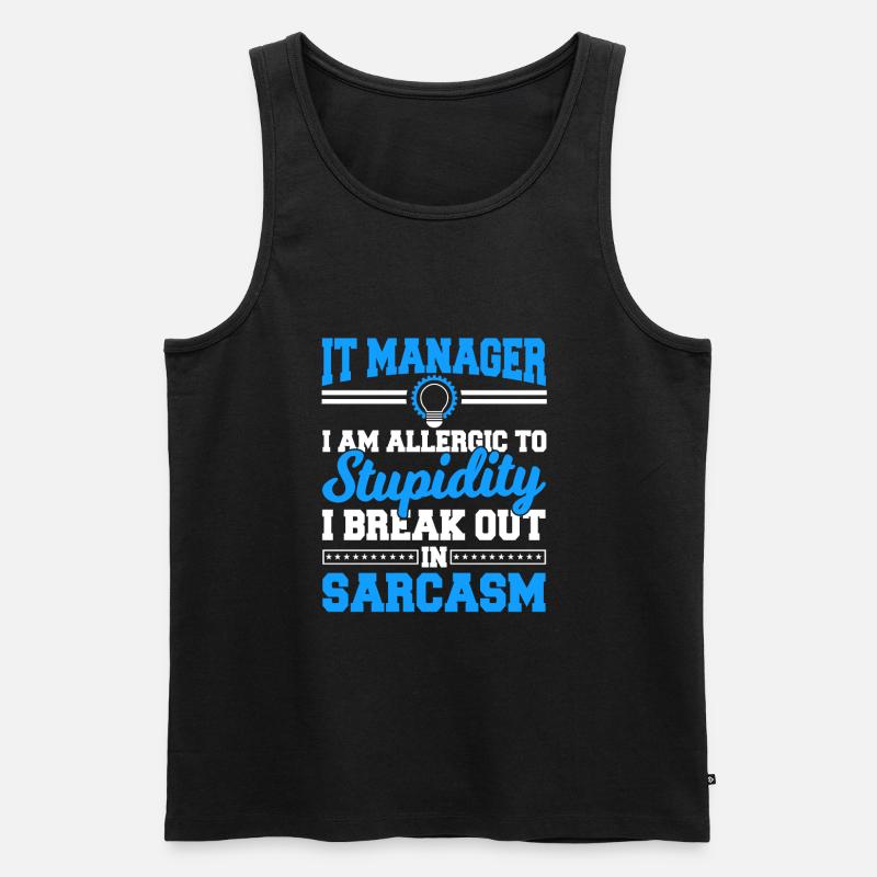 IT Manager Sprüche - Männer Premium Bio Tank Top - Schwarz