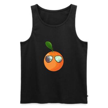 Orange Avec lunettes de soleil Cadeau - Débardeur bio Premium Homme - noir - Devant - Michal (187cm)