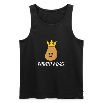 Potato King Gift - Men's Premium Organic Tank Top - black - Front - Michal (187cm)