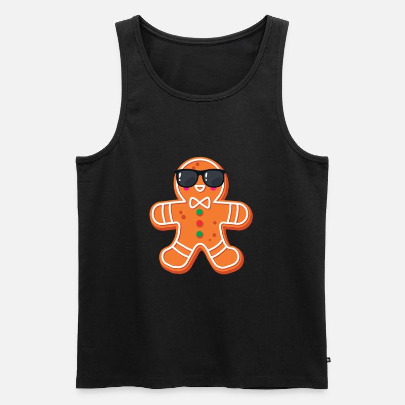 Lebkuchenmann - Männer Premium Bio Tank Top - Schwarz