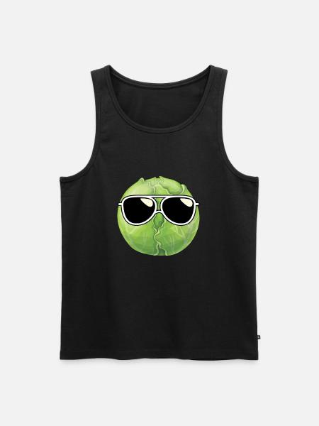 Brussels sprouts with sunglasses - Men's Premium Organic Tank Top - black