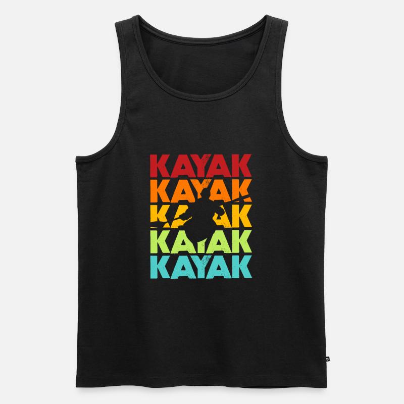 Kajak - Männer Premium Bio Tank Top - Schwarz