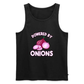 Powered by onions - Men's Premium Organic Tank Top - black - Front - Michal (187cm)