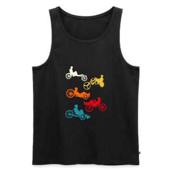 Liegerad Fahrrad - Männer Premium Bio Tank Top - Schwarz - Vorne - AI Model Male 178 light (178cm)