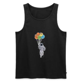 Astronaut - Men's Premium Organic Tank Top - black - Front - Michal (187cm)