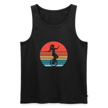 Einrad - Männer Premium Bio Tank Top - Schwarz - Vorne - Michal (187cm)