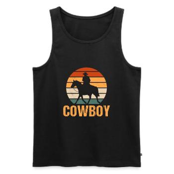 Cow-boy - Débardeur bio Premium Homme - noir - Devant - Michal (187cm)
