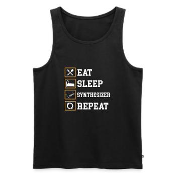 Synthesizer Musik - Männer Premium Bio Tank Top - Schwarz - Vorne - Michal (187cm)
