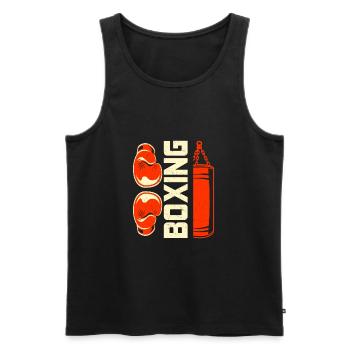 Boxen - Männer Premium Bio Tank Top - Schwarz - Vorne - Michal (187cm)