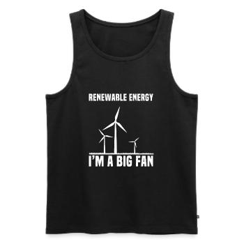 Éolienne d’énergie renouvelable - Débardeur bio Premium Homme - noir - Devant - AI Model Male 178 light (178cm)