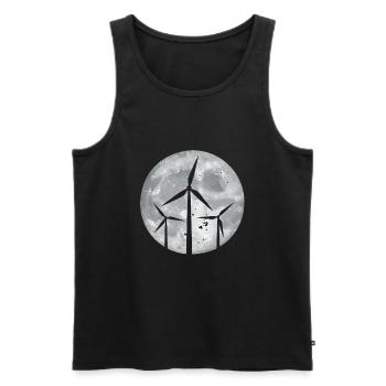 Éolienne - Débardeur bio Premium Homme - noir - Devant - Michal (187cm)