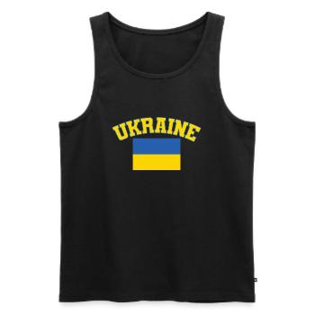 Drapeau de l’Ukraine, Ukraine - Débardeur bio Premium Homme - noir - Devant - AI Model Male 178 light (178cm)
