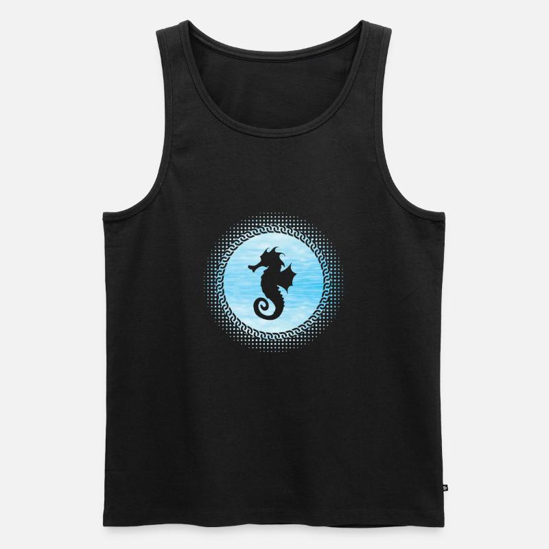 Seepferdchen - Männer Premium Bio Tank Top - Schwarz