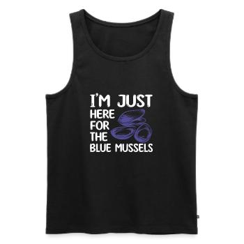 Mussel saying - Men's Premium Organic Tank Top - black - Front - AI Model Male 178 light (178cm)
