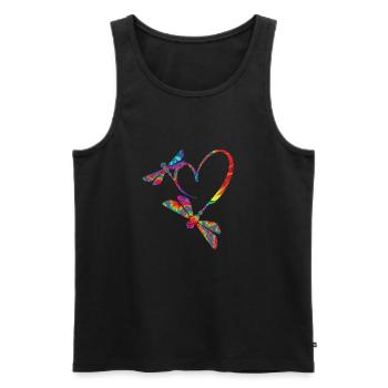 Libelle Herz - Männer Premium Bio Tank Top - Schwarz - Vorne - AI Model Male 178 light (178cm)