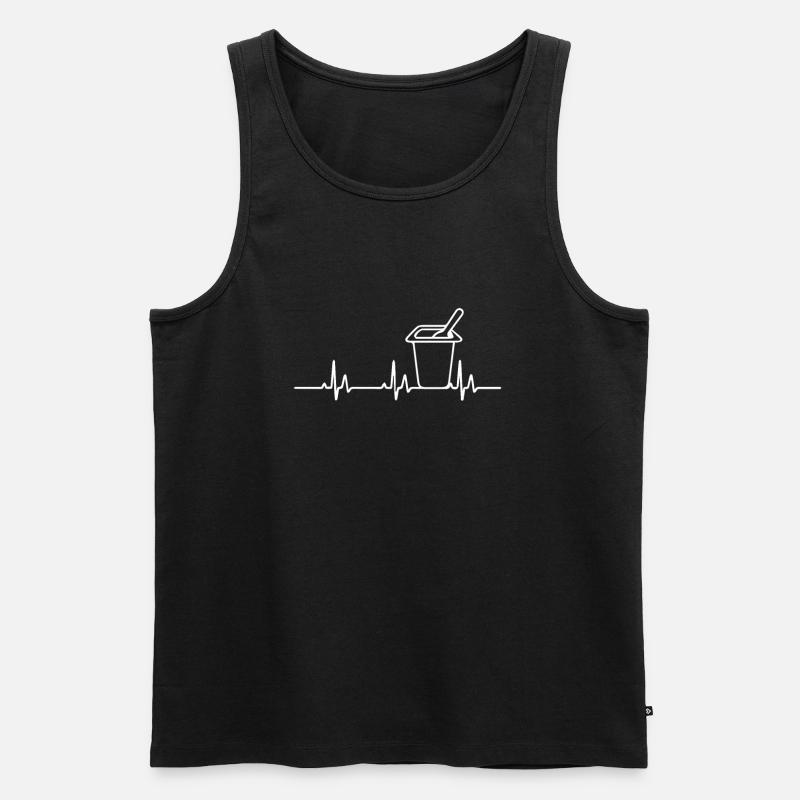 Joghurt Herzschlag - Männer Premium Bio Tank Top - Schwarz