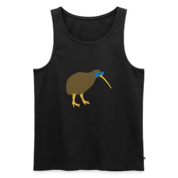 Kiwi Bird avec lunettes de soleil - Débardeur bio Premium Homme - noir - Devant - Michal (187cm)