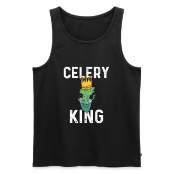 Celery King - Men's Premium Organic Tank Top - black - Front - Michal (187cm)