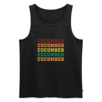 Gurke - Männer Premium Bio Tank Top - Schwarz - Vorne - Michal (187cm)