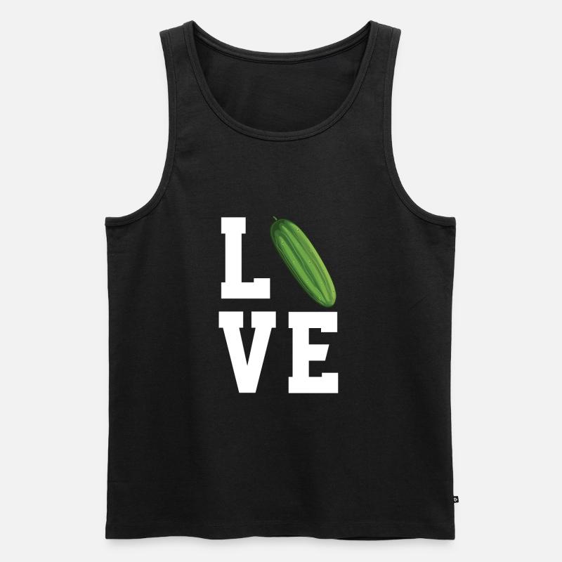 Liebe Gurke - Männer Premium Bio Tank Top - Schwarz
