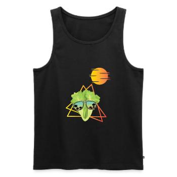 Lettuce Retro Shirt - Men's Premium Organic Tank Top - black - Front - AI Model Male 178 light (178cm)