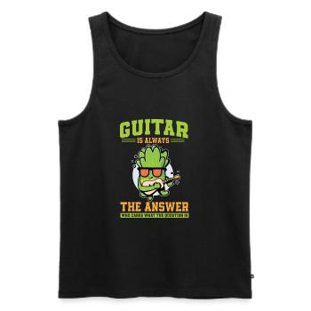 Lettuce Guitar - Men's Premium Organic Tank Top - black - Front - AI Model Male 178 light (178cm)