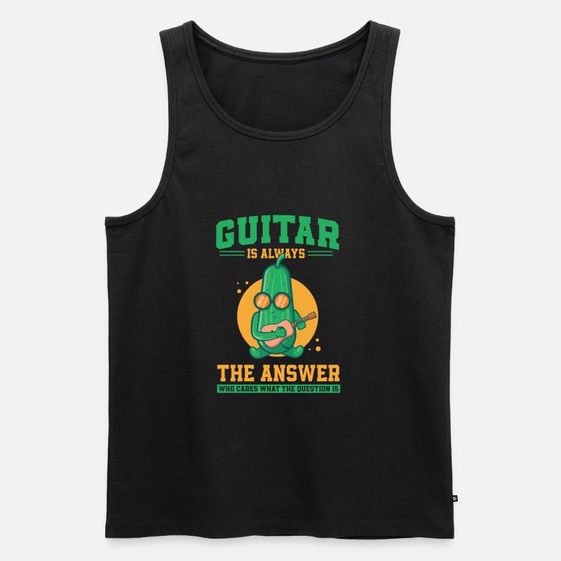 Zucchini Gitarrist - Männer Premium Bio Tank Top - Schwarz